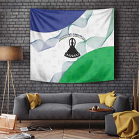 Lesotho Tapestry Coat Of Arms With Kente Pattern - Wonder Print Shop