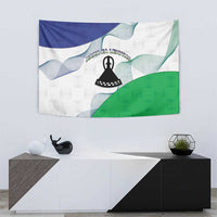 Lesotho Tapestry Coat Of Arms With Kente Pattern - Wonder Print Shop