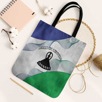 Lesotho Tote Bag Coat Of Arms With Kente Pattern - Wonder Print Shop