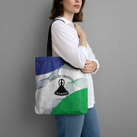Lesotho Tote Bag Coat Of Arms With Kente Pattern - Wonder Print Shop