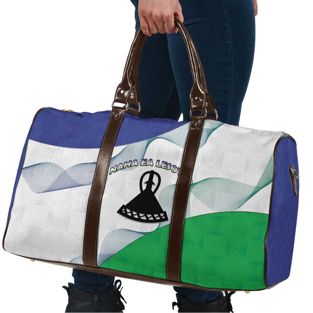 Lesotho Travel Bag Coat Of Arms With Kente Pattern - Wonder Print Shop