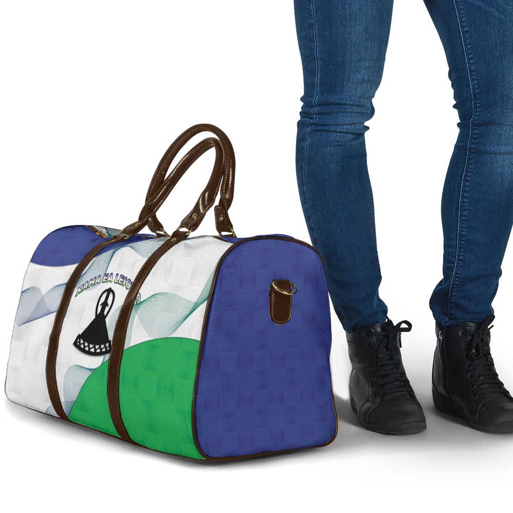 Lesotho Travel Bag Coat Of Arms With Kente Pattern - Wonder Print Shop