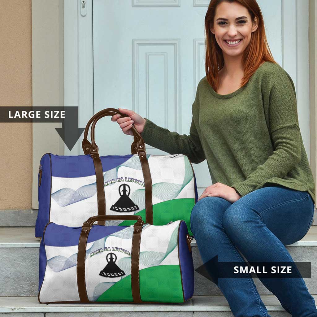 Lesotho Travel Bag Coat Of Arms With Kente Pattern - Wonder Print Shop