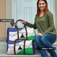 Lesotho Travel Bag Coat Of Arms With Kente Pattern - Wonder Print Shop