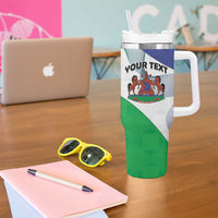 Personalized Lesotho Tumbler With Handle Coat Of Arms With Kente Pattern - Wonder Print Shop
