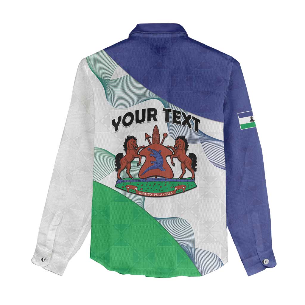 Personalized Lesotho Women Casual Shirt Coat Of Arms With Kente Pattern - Wonder Print Shop