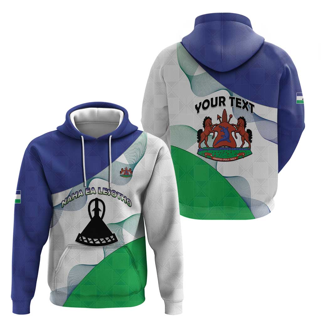Personalized Lesotho Zip Hoodie Coat Of Arms With Kente Pattern - Wonder Print Shop