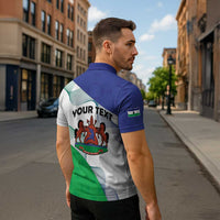 Personalized Lesotho Zipper Polo Shirt Coat Of Arms With Kente Pattern - Wonder Print Shop