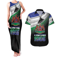 Lesotho 1966 Couples Matching Tank Maxi Dress and Hawaiian Shirt Happy Independence Day - Wonder Print Shop