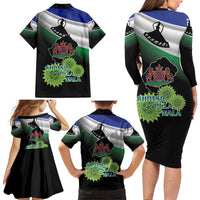 Lesotho 1966 Family Matching Long Sleeve Bodycon Dress and Hawaiian Shirt Happy Independence Day - Wonder Print Shop