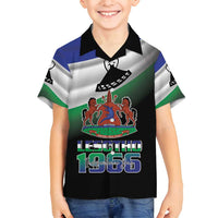 Lesotho 1966 Family Matching Long Sleeve Bodycon Dress and Hawaiian Shirt Happy Independence Day - Wonder Print Shop