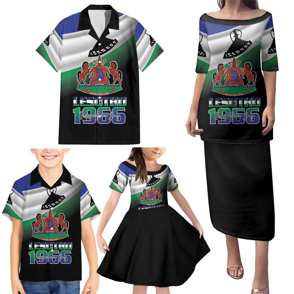 Lesotho 1966 Family Matching Puletasi and Hawaiian Shirt Happy Independence Day - Wonder Print Shop