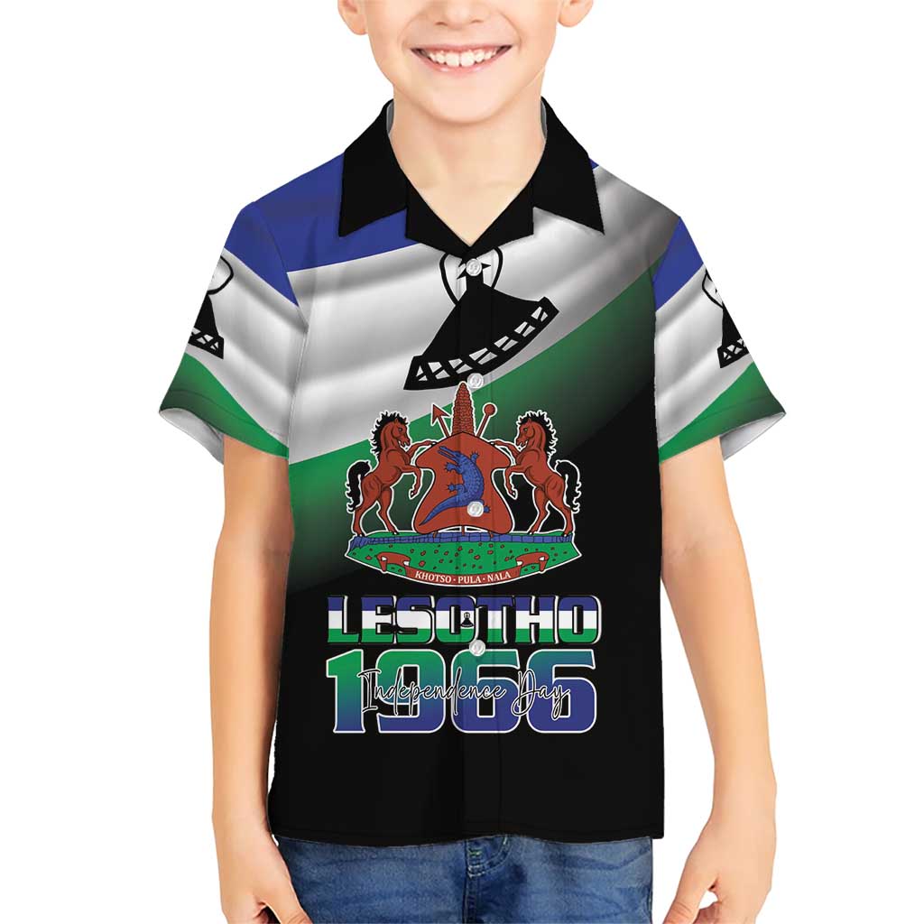 Lesotho 1966 Family Matching Short Sleeve Bodycon Dress and Hawaiian Shirt Happy Independence Day - Wonder Print Shop