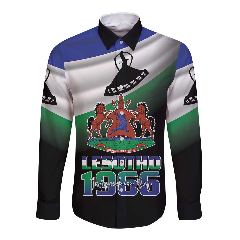 Lesotho 1966 Long Sleeve Button Shirt Happy Independence Day - Wonder Print Shop