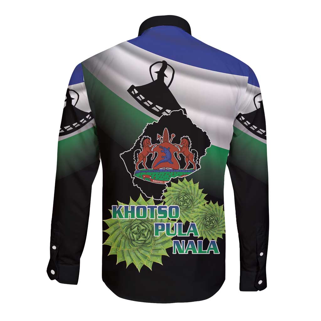 Lesotho 1966 Long Sleeve Button Shirt Happy Independence Day - Wonder Print Shop