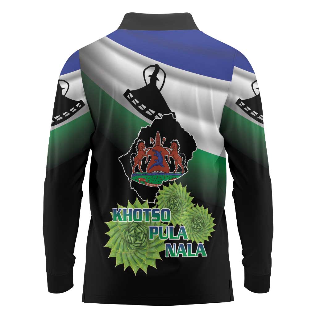 Lesotho 1966 Long Sleeve Polo Shirt Happy Independence Day - Wonder Print Shop