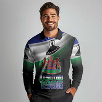 Lesotho 1966 Long Sleeve Polo Shirt Happy Independence Day - Wonder Print Shop