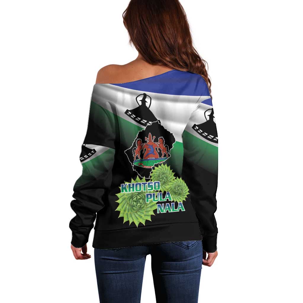 Lesotho 1966 Off Shoulder Sweater Happy Independence Day - Wonder Print Shop
