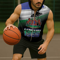 Lesotho 1966 Sleeveless Zip Hoodie Happy Independence Day - Wonder Print Shop