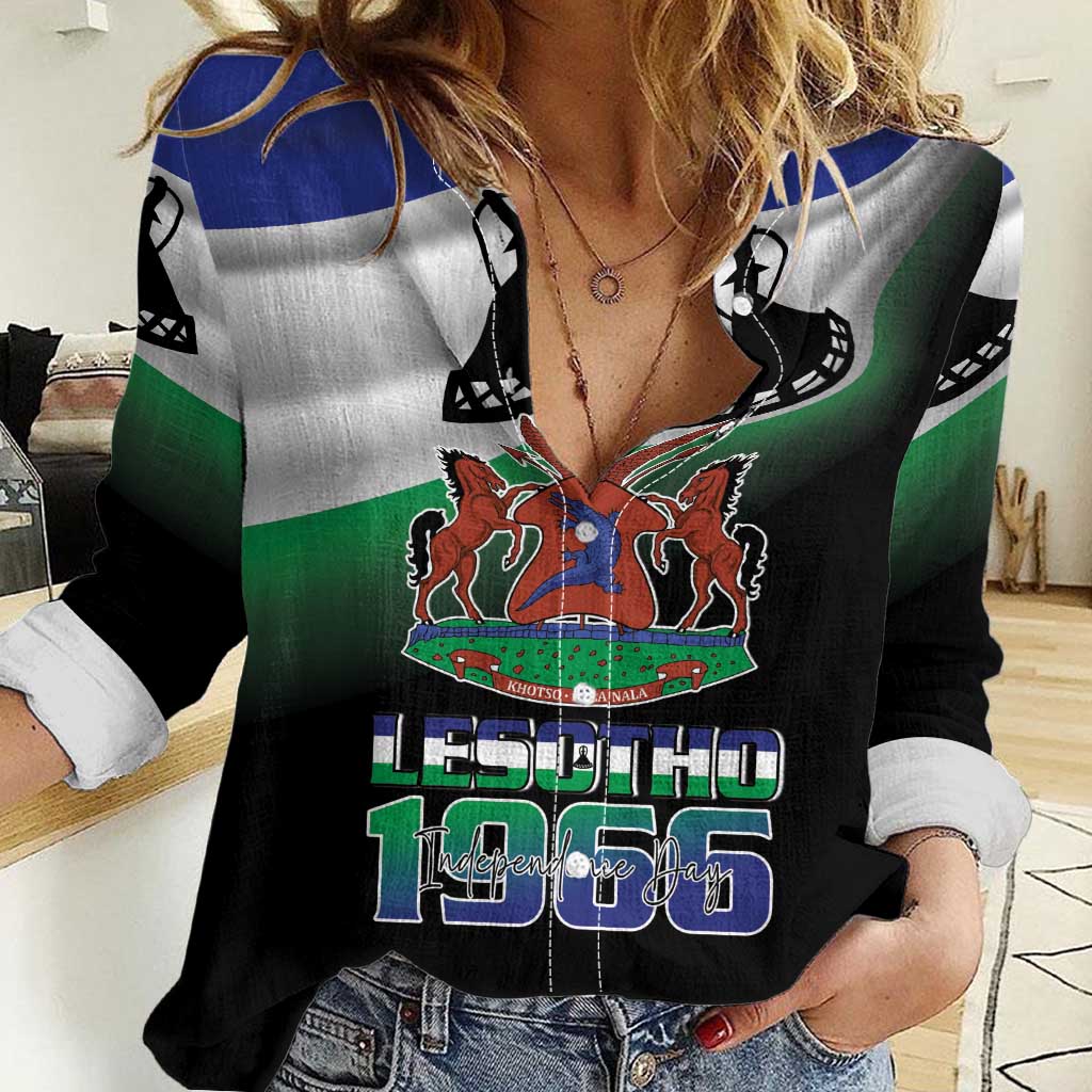 Lesotho 1966 Women Casual Shirt Happy Independence Day - Wonder Print Shop
