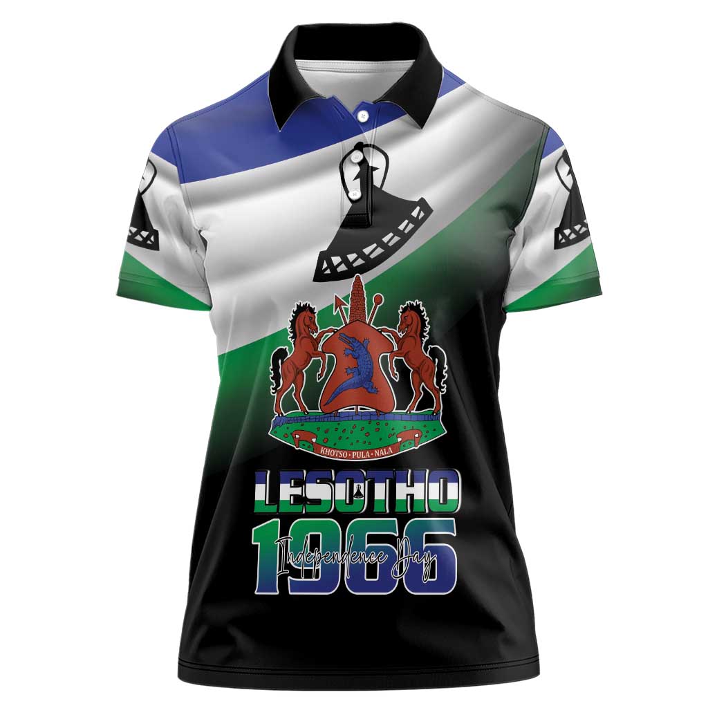 Lesotho 1966 Women Polo Shirt Happy Independence Day - Wonder Print Shop