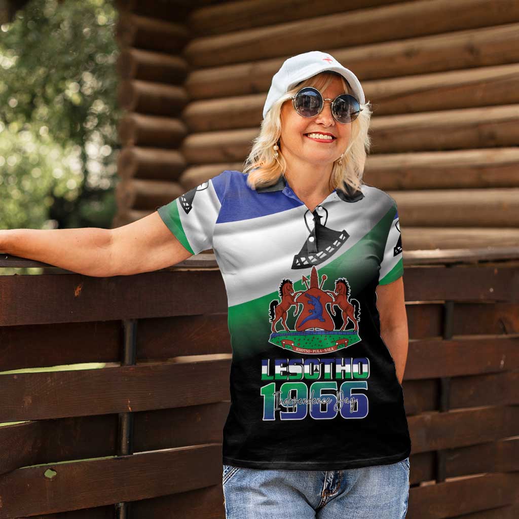 Lesotho 1966 Women Polo Shirt Happy Independence Day - Wonder Print Shop