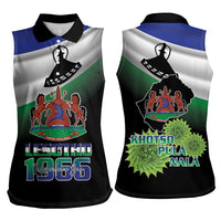Lesotho 1966 Women Sleeveless Polo Shirt Happy Independence Day - Wonder Print Shop