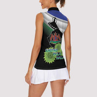 Lesotho 1966 Women Sleeveless Polo Shirt Happy Independence Day - Wonder Print Shop