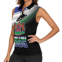 Lesotho 1966 Women Sleeveless Polo Shirt Happy Independence Day - Wonder Print Shop