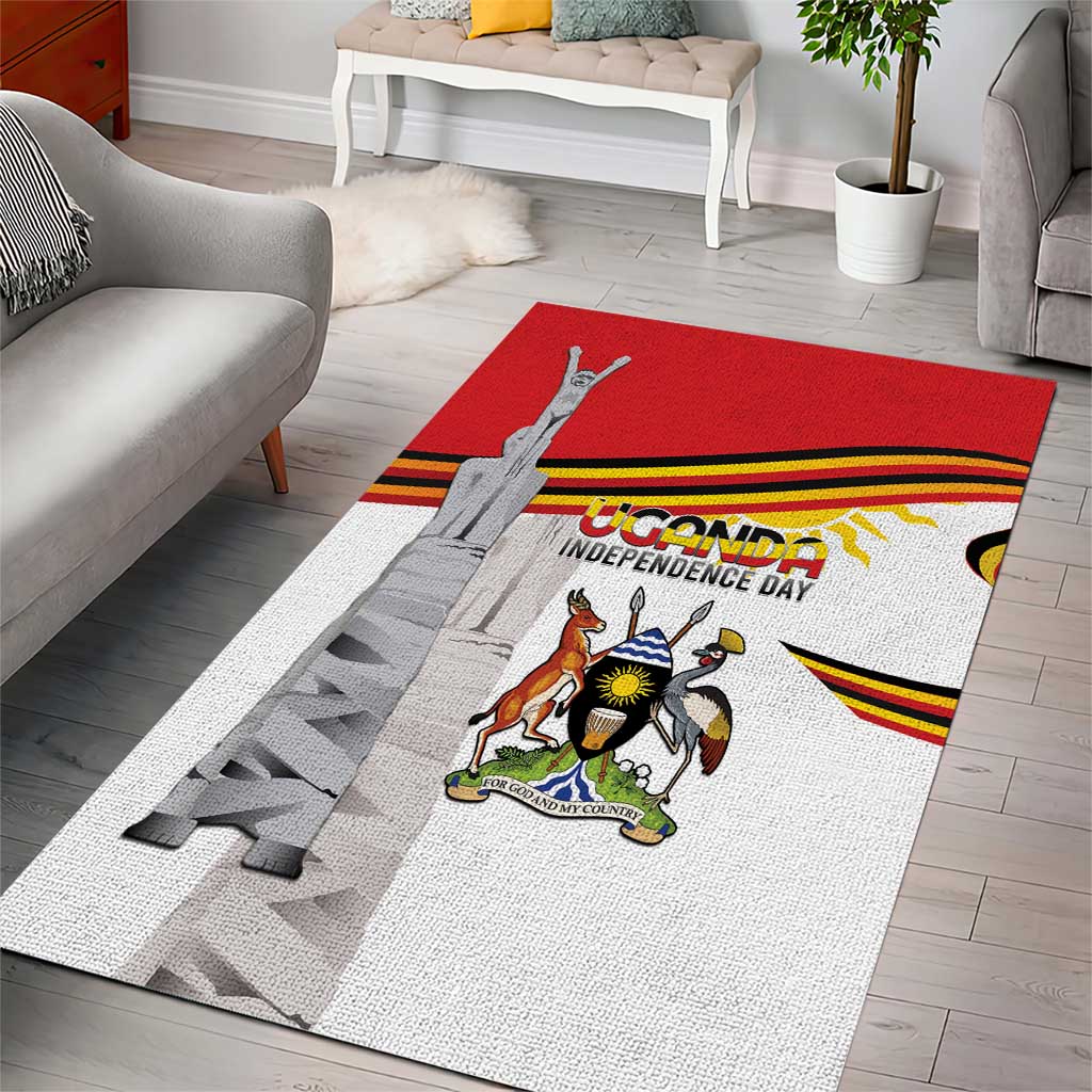 Uganda Independence Day Area Rug Independence Monument - Coat Of Arms - Wonder Print Shop