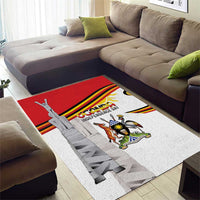 Uganda Independence Day Area Rug Independence Monument - Coat Of Arms - Wonder Print Shop