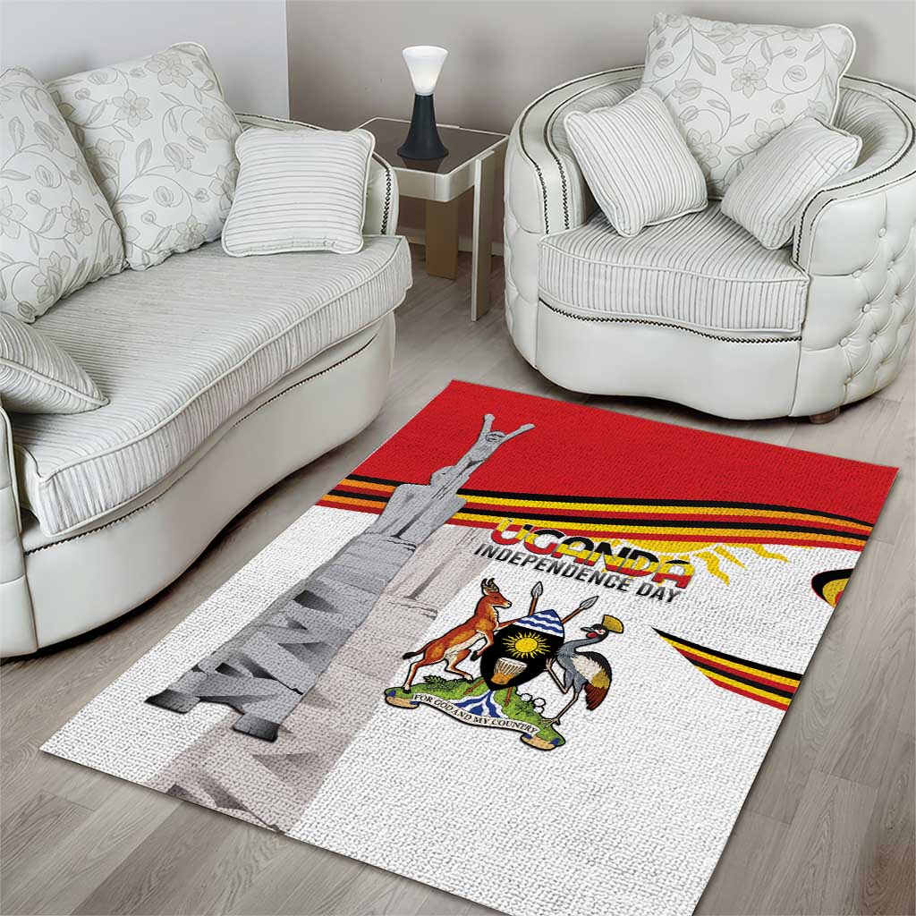 Uganda Independence Day Area Rug Independence Monument - Coat Of Arms - Wonder Print Shop