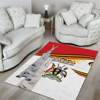 Uganda Independence Day Area Rug Independence Monument - Coat Of Arms - Wonder Print Shop
