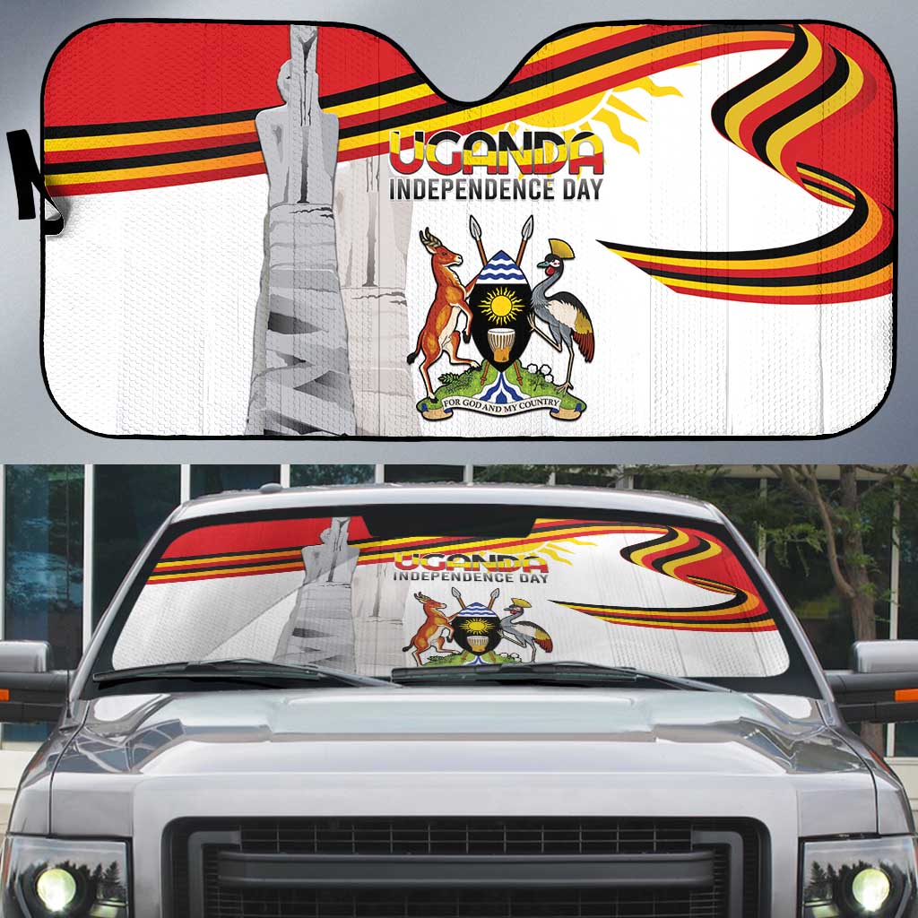 Uganda Independence Day Auto Sun Shade Independence Monument - Coat Of Arms - Wonder Print Shop