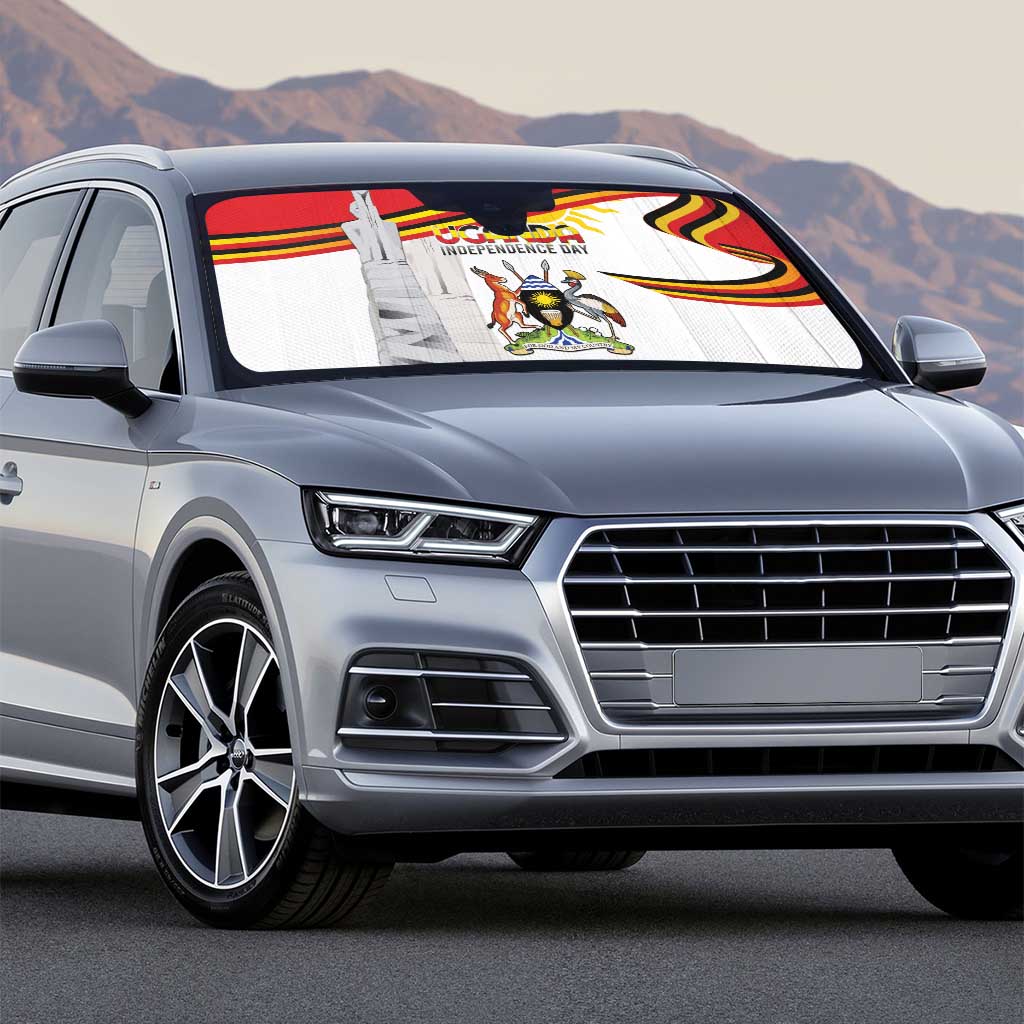 Uganda Independence Day Auto Sun Shade Independence Monument - Coat Of Arms - Wonder Print Shop