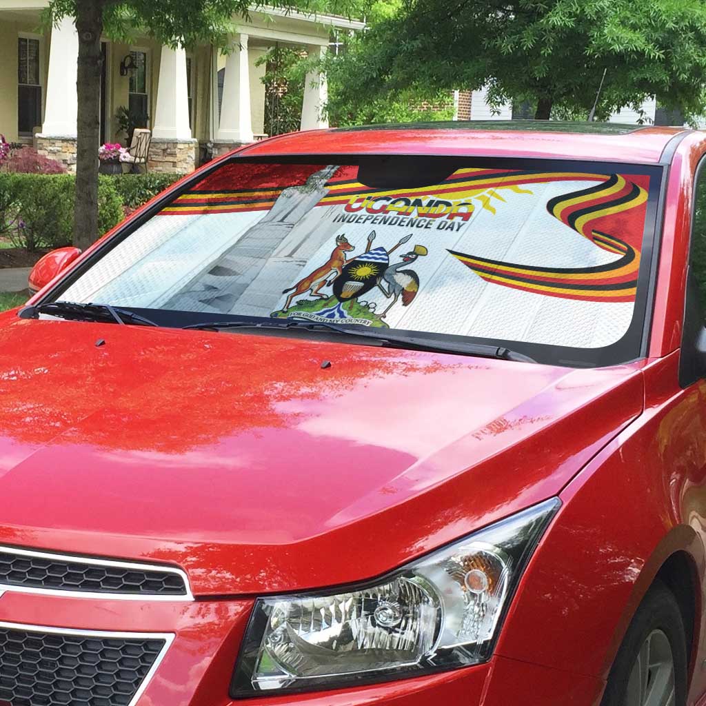 Uganda Independence Day Auto Sun Shade Independence Monument - Coat Of Arms - Wonder Print Shop