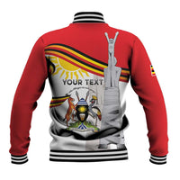 Personalized Uganda Independence Day Baseball Jacket Independence Monument - Coat Of Arms - Wonder Print Shop