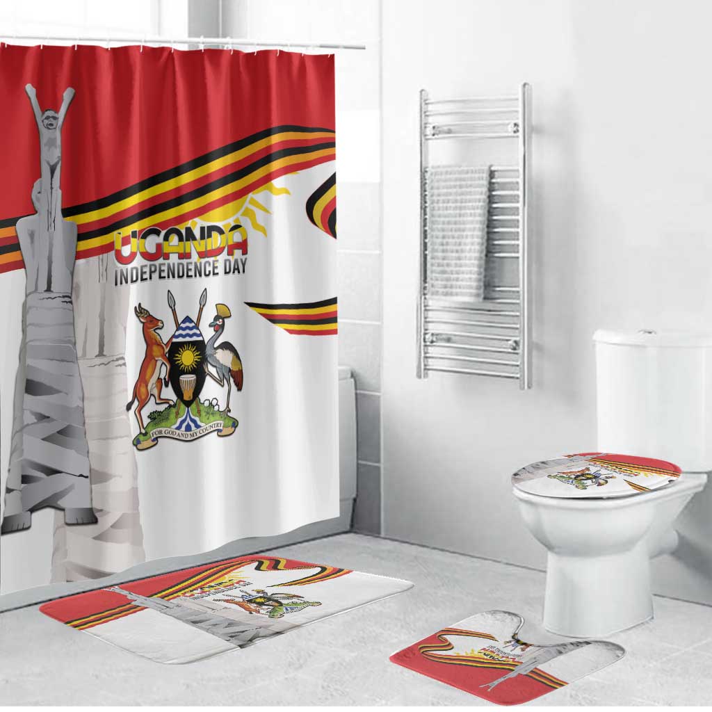 Uganda Independence Day Bathroom Set Independence Monument - Coat Of Arms - Wonder Print Shop