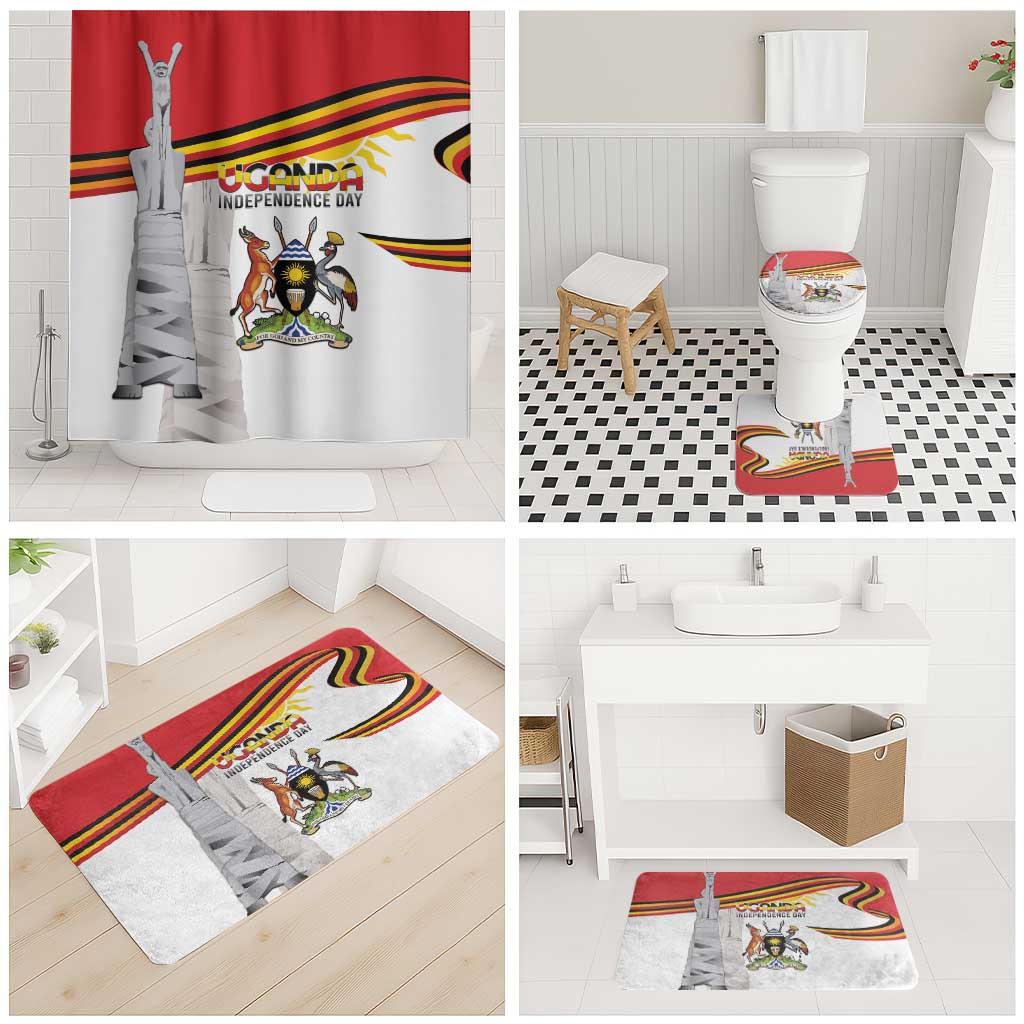 Uganda Independence Day Bathroom Set Independence Monument - Coat Of Arms - Wonder Print Shop
