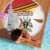 Uganda Independence Day Beach Blanket Independence Monument - Coat Of Arms - Wonder Print Shop