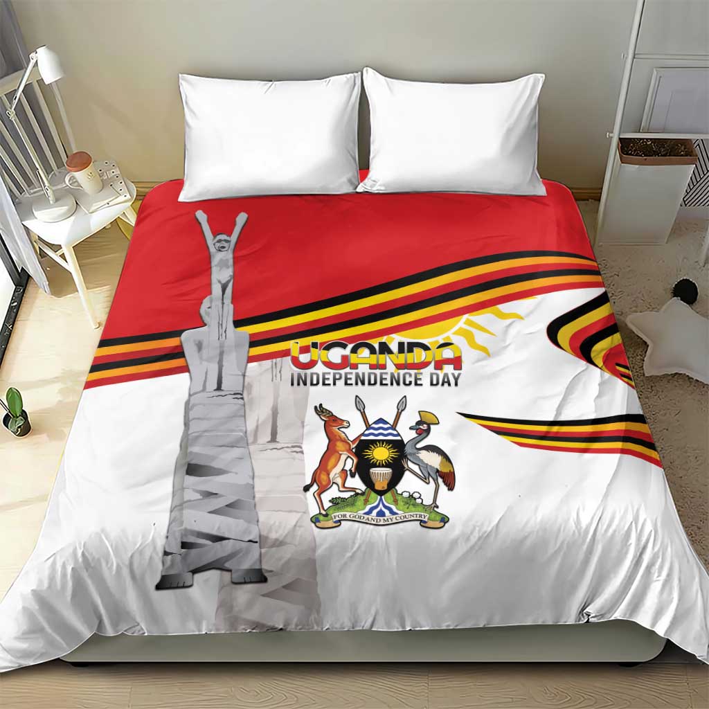 Uganda Independence Day Bedding Set Independence Monument - Coat Of Arms - Wonder Print Shop