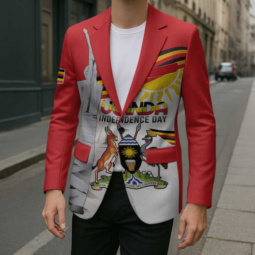 Personalized Uganda Independence Day Blazer Independence Monument - Coat Of Arms - Wonder Print Shop