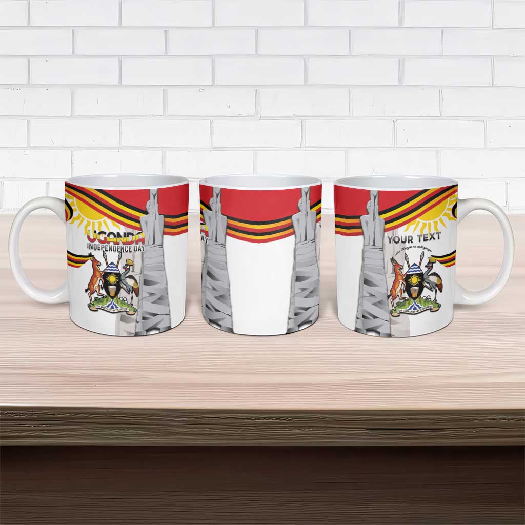 Personalized Uganda Independence Day Ceramic Mug Independence Monument - Coat Of Arms - Wonder Print Shop