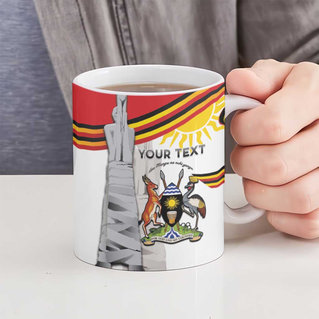 Personalized Uganda Independence Day Ceramic Mug Independence Monument - Coat Of Arms - Wonder Print Shop