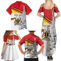 Personalized Uganda Independence Day Family Matching Summer Maxi Dress and Hawaiian Shirt Independence Monument - Coat Of Arms - Wonder Print Shop