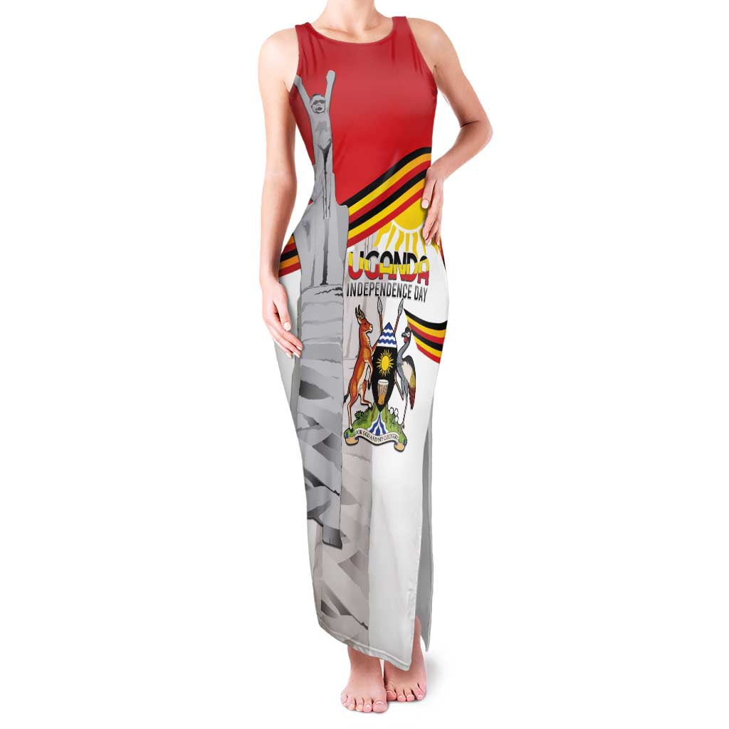 Personalized Uganda Independence Day Family Matching Tank Maxi Dress and Hawaiian Shirt Independence Monument - Coat Of Arms - Wonder Print Shop