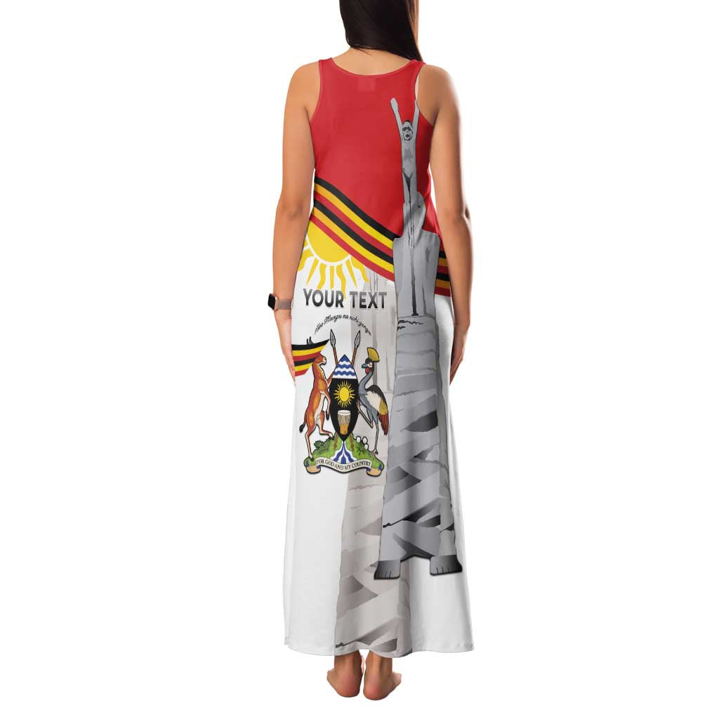 Personalized Uganda Independence Day Family Matching Tank Maxi Dress and Hawaiian Shirt Independence Monument - Coat Of Arms - Wonder Print Shop