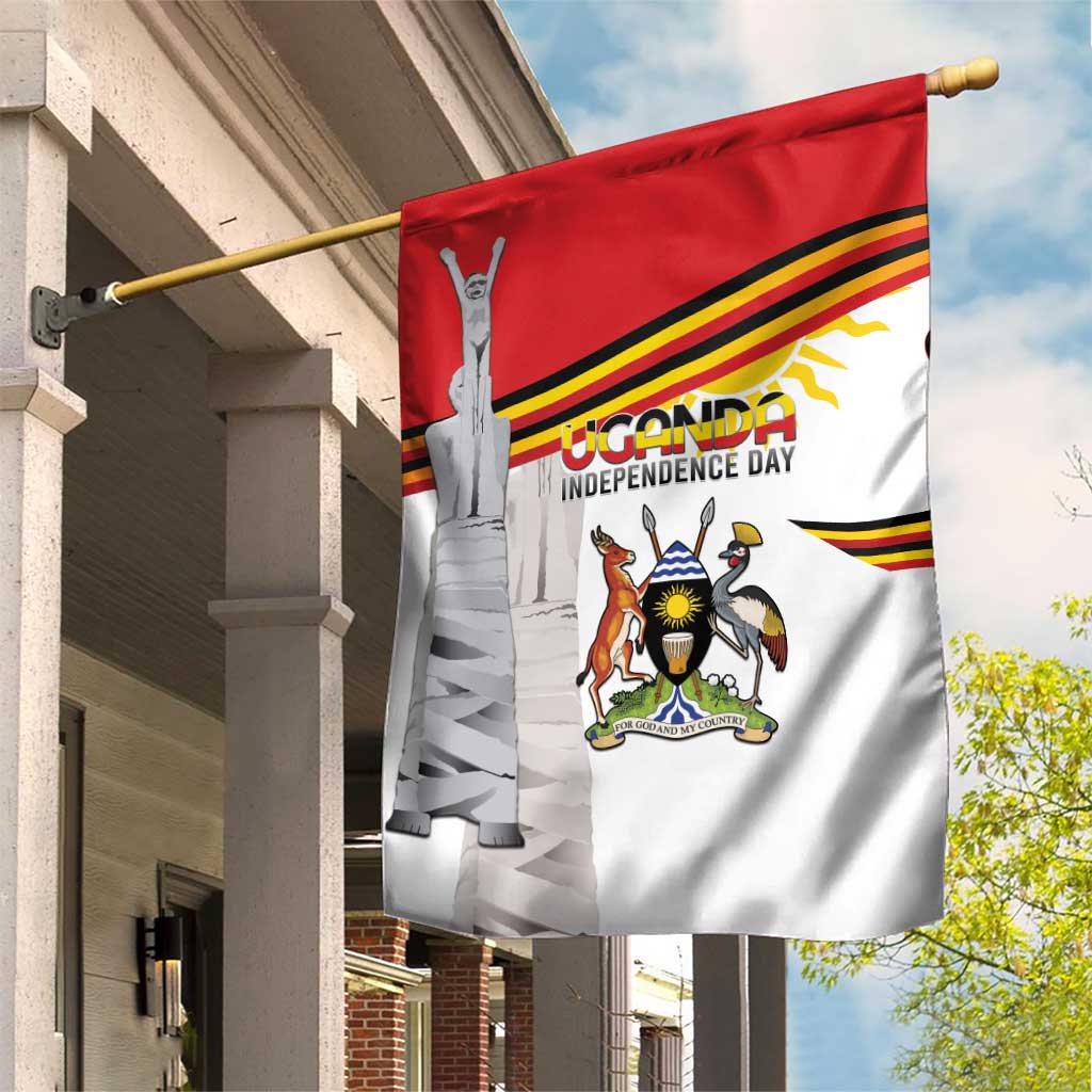 Uganda Independence Day Garden Flag Independence Monument - Coat Of Arms - Wonder Print Shop