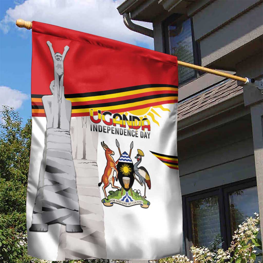 Uganda Independence Day Garden Flag Independence Monument - Coat Of Arms - Wonder Print Shop