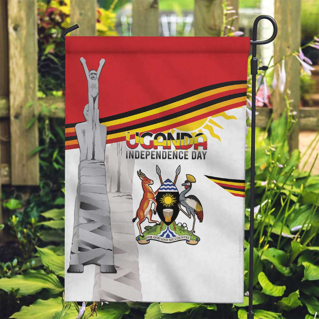 Uganda Independence Day Garden Flag Independence Monument - Coat Of Arms - Wonder Print Shop